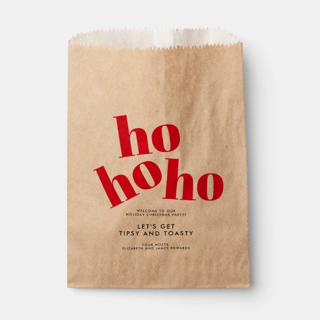 Let's Get Tipsy und Toasty Hospho Weihnachts-Party Geschenktütchen (Vorderseite)