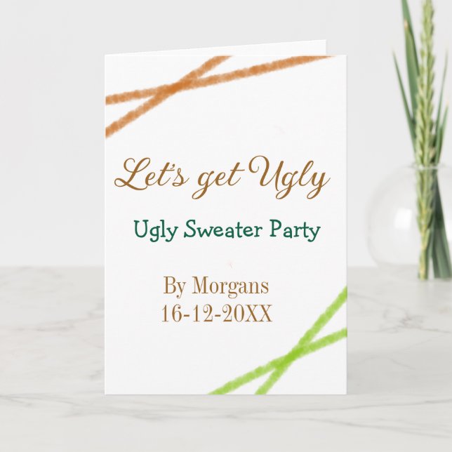 Let's get ugly Christmas ugly sweater Partyorange  Karte (Vorderseite)