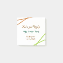 Let's get ugly Christmas ugly sweater Partyorange  Post-it Klebezettel