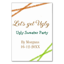 Let's get ugly Christmas ugly sweater Partyorange  Tischnummer