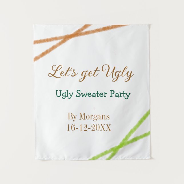 Let's get ugly Christmas ugly sweater Partyorange  Wandteppich (Vorderseite)