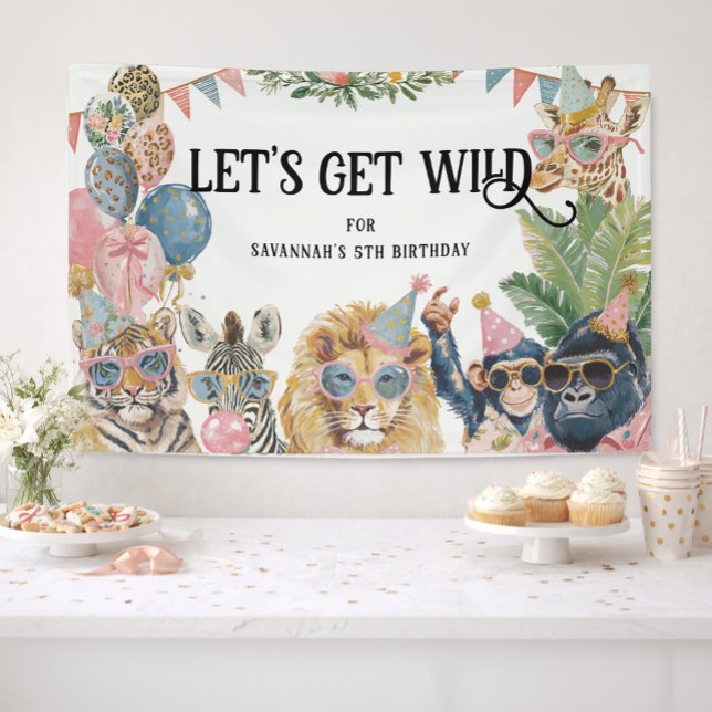 Let's Get Wild Jungle Birthday Party Banner (Von Creator hochgeladen)