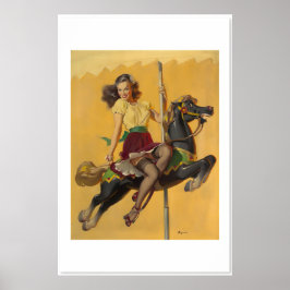 Let's Go Around Together Elvgren Carousel Horse Poster