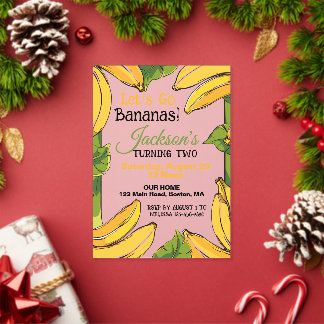 Let's Go Bananas Any Age Birthday Party Acryleinladungen