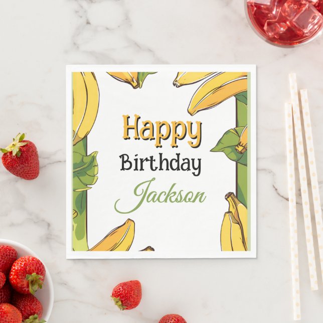 Let's Go Bananas Any Age Birthday Party Serviette (Beispiel)