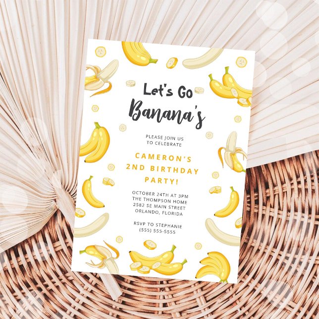 Let's Go Bananas Birthday Invitation Einladung (Von Creator hochgeladen)