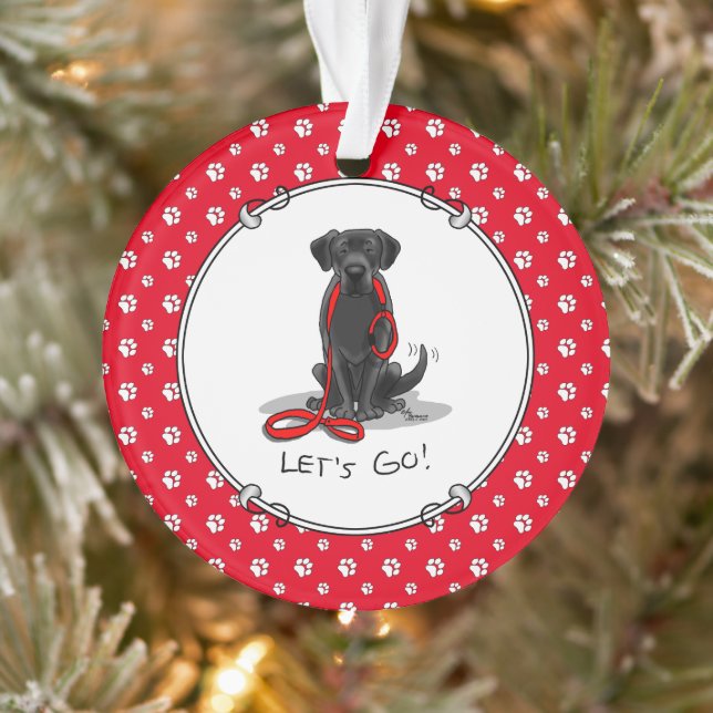 Let's Go! Black Lab Labrador Retriever Cute Ornament (Baum)