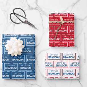 Let's Go Brandon 2021 Funny Patriotic Weihnachten Geschenkpapier Set