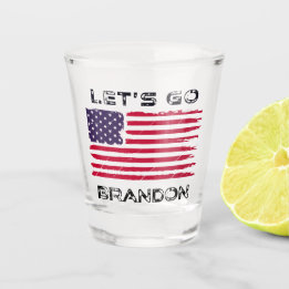 Let's Go Brandon Biden Chant Distressed Flag Funny Schnapsglas