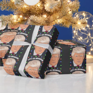 LET'S GO BRANDON DONALD TRUMP Weihnachtskarten Wra Geschenkpapier