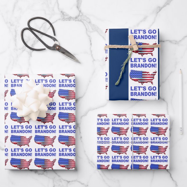 LET'S GO BRANDON GESCHENKPAPIER SET (Vorderseite)