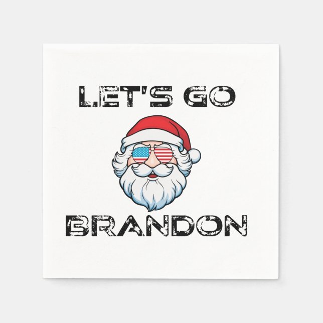 Let's Go Brandon Joe Biden Chant Weihnachten Serviette (Vorderseite)
