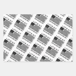 Let's Go Brandon Joe Biden Distressed Flag Wrappin Geschenkpapier Set