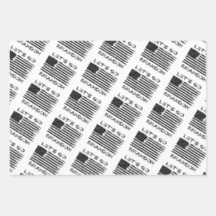 Let's Go Brandon Joe Biden Distressed Flag Wrappin Geschenkpapier Set