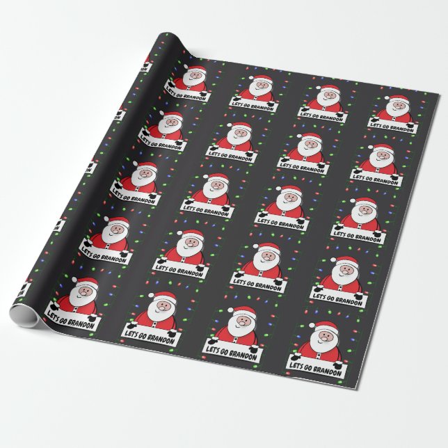 LET'S GO BRANDON SANTA CLAUS TRUMP Weihnachten Geschenkpapier (Ungerollt)