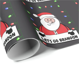 LET'S GO BRANDON SANTA CLAUS TRUMP Weihnachtswrap Geschenkpapier