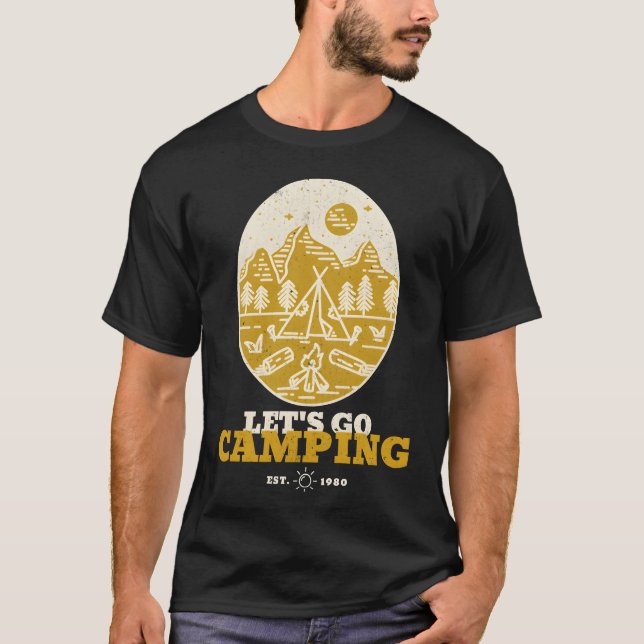 Lets Go Camping Adventureee retro T-Shirt (Vorderseite)