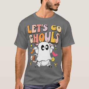 Lets Go Ghouls Halloween Ghost Groovy Retro 70s Hi T-Shirt