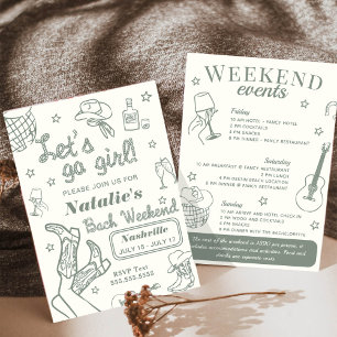 Let's Go Girl Nashville Junggesellinnenabschied-Re Einladung