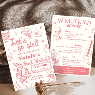 Let's Go Girl Nashville Junggesellinnenabschied-Re Einladung