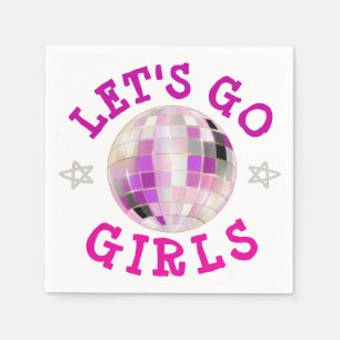 Let's Go Girls Disco Ball Junggeselinnen-Abschied Serviette