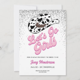 Let's Go Girls Glitzer Weekend Junggeselinnen-Absc Einladung