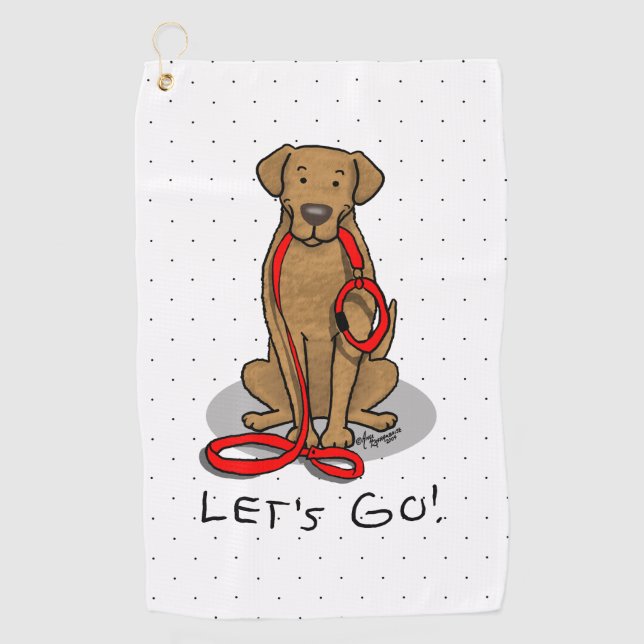 Let's Go! Walk Chesapeake Bay Retriever (dg tan) Golfhandtuch (Vorderseite)
