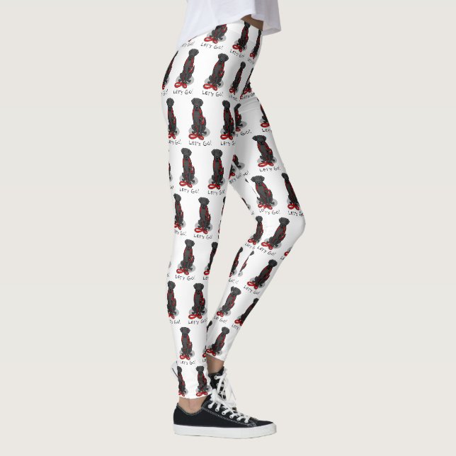 Let's Go! Walk Flat-Coated Retriever Dog (black) Leggings (Rechts)