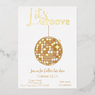 Let's Groove Junggesellinnen-Abschied Letzte Disco Folieneinladung