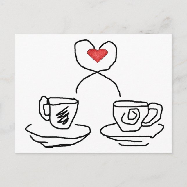 Let's have a cup of. postkarte (Vorderseite)