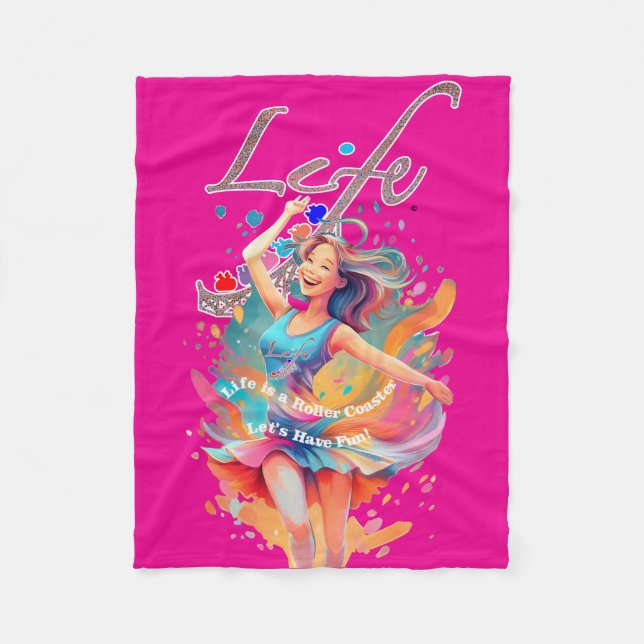 Let's Have Fun,Life a Roller Coaster Fleecedecke (Vorderseite)
