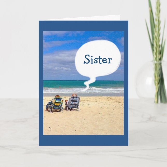 LET'S HIT THE BEACH FOR YOUR BIRTHDAY "SISTER" KARTE (Vorderseite)