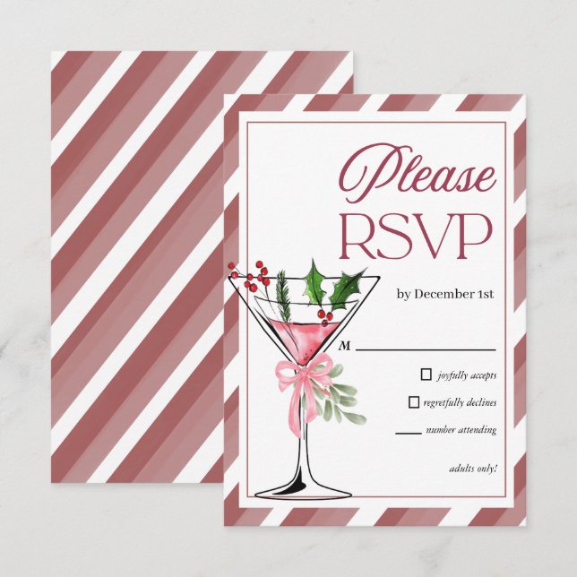 Let's Jingle and Mingle Holiday Party RSVP Begleitkarte (Vorne/Hinten)