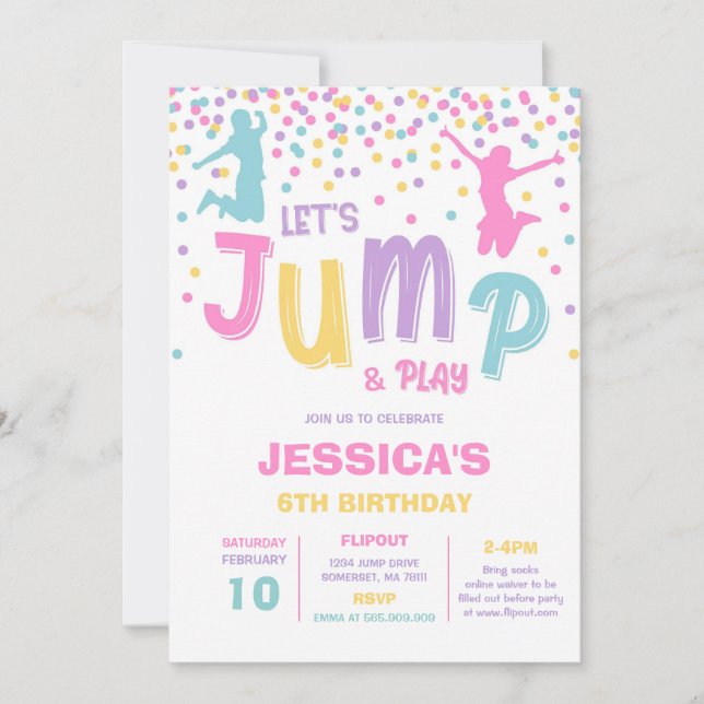 Let's Jump and Play Birthday Party Invitation (Devant)