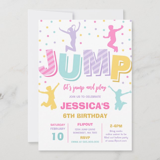Let's Jump and Play Birthday Party Invitation (Devant)