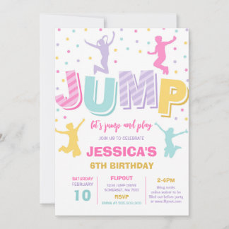 Let's Jump and Play Birthday Party Invitation Einladung