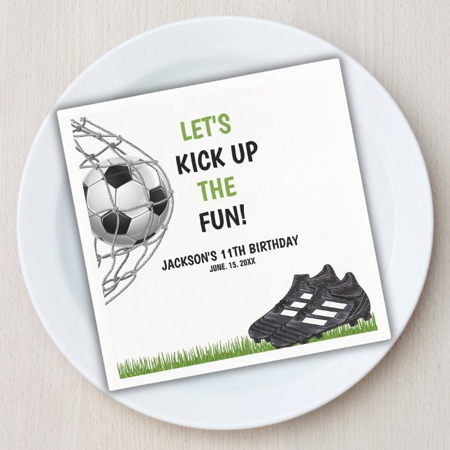 Let's Kick up the fun!, Fun Soccer Birthday Serviette (Von Creator hochgeladen)