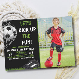 Let's Kick up the fun!, Funny Soccer Birthday Einladung