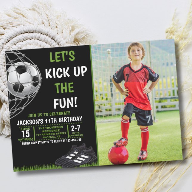 Let's Kick up the fun!, Funny Soccer Birthday Einladung (Von Creator hochgeladen)