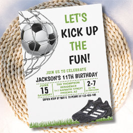 Let's Kick up the fun!, Funny Soccer Birthday Einladung