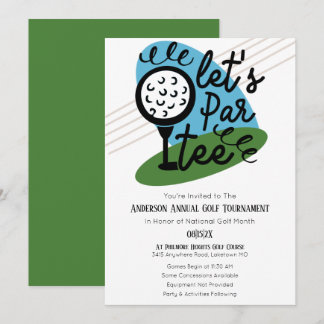 Let's Par T-Shirt Annual Golf Turnier Niedliches P Einladung