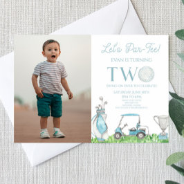 Let's Par-T-Shirt Blue Golf Picture 2. Geburtstag  Einladung