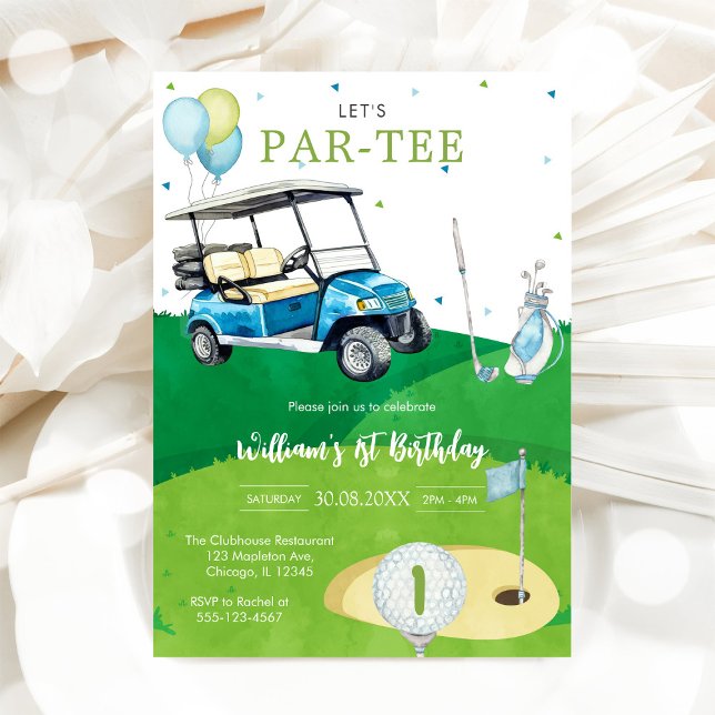 Let's Par-tee Golf Boy 1st Birthday Invitati Einladung (Von Creator hochgeladen)