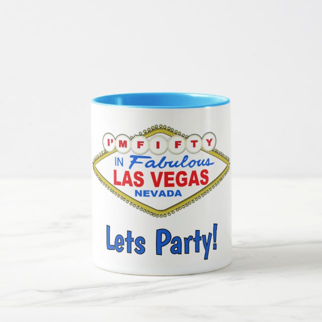 Lets Party 50th Vegas Mug Tasse (Zentrum)