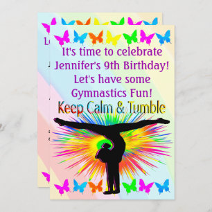 LET'S PARTY GYMNASTICS INVITATION EINLADUNG