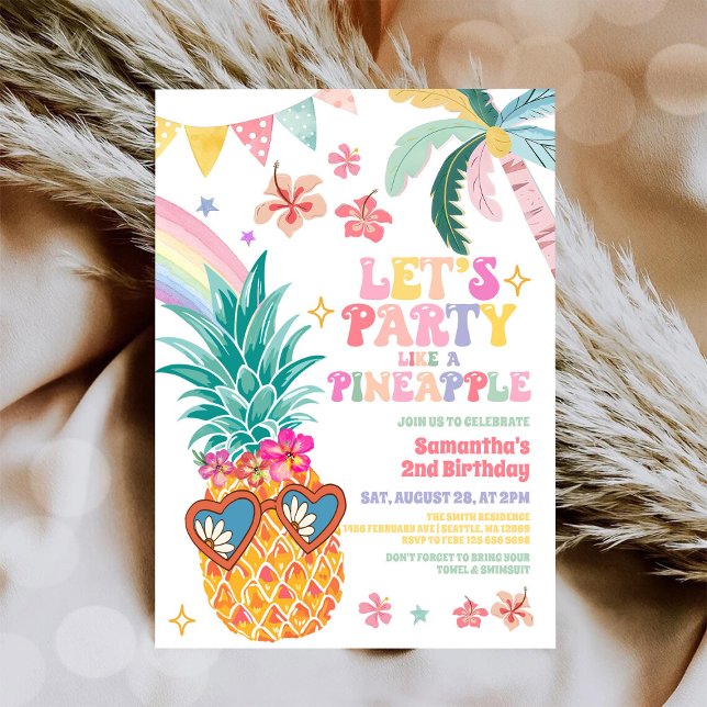 Let's Party Like Pineapple Luau Summer Birthday Einladung (Von Creator hochgeladen)