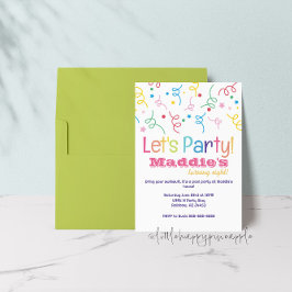 Let's Party Rainbow Confetti Geburtstagseinladung Einladung
