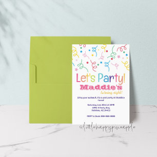 Let's Party Rainbow Confetti Geburtstagseinladung Einladung