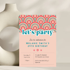 Lets Party Retro fleur enfant invitation