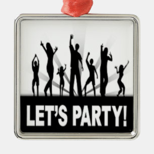 "LET'S PARTY"-TANKER ORNAMENT AUS METALL